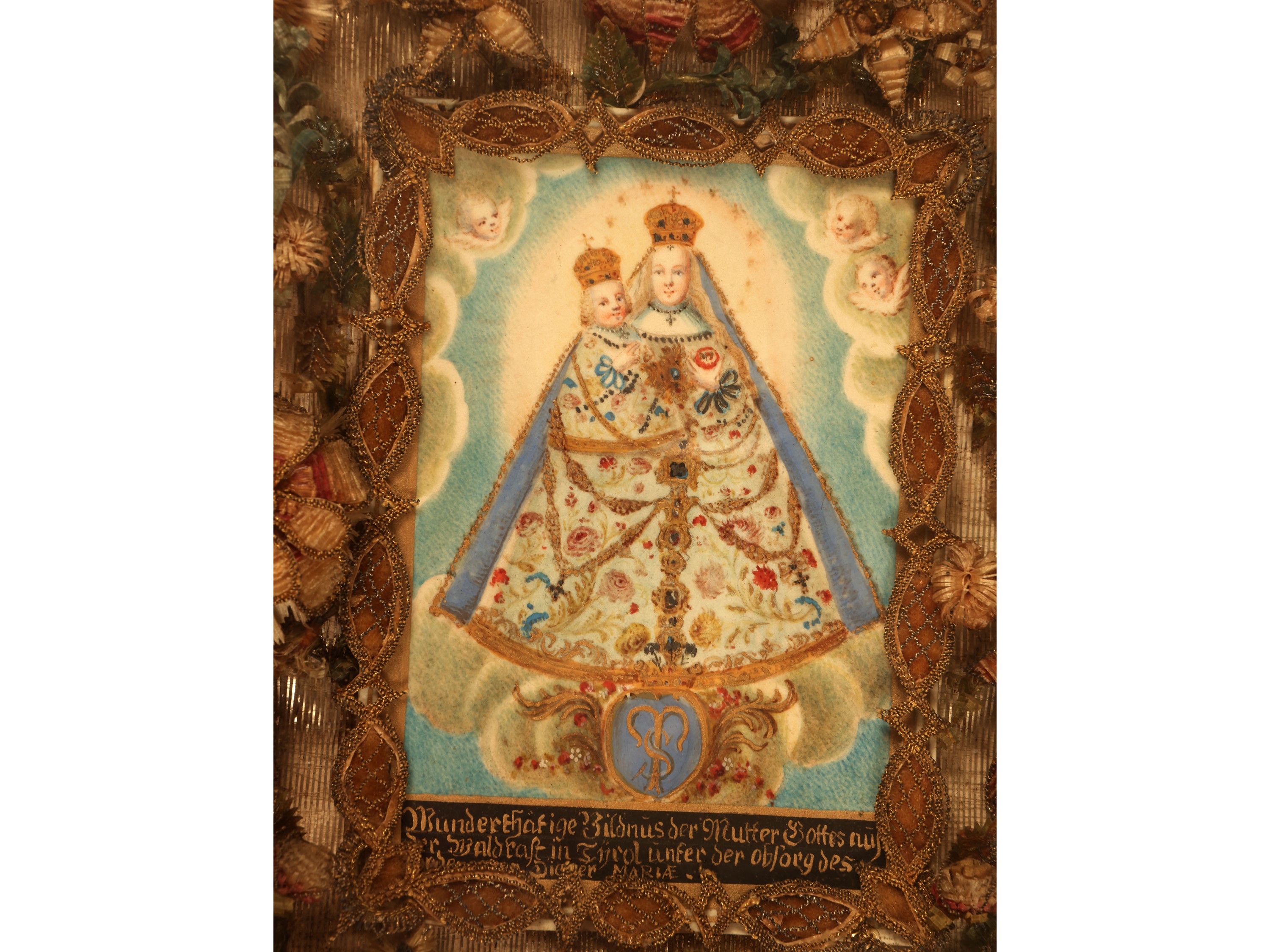 Scuola Tedesca del XVIII Secolo - Madonna di Loreto su olio su pergamena