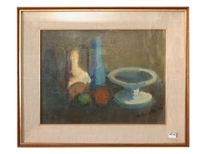 Natura morta con bottiglie