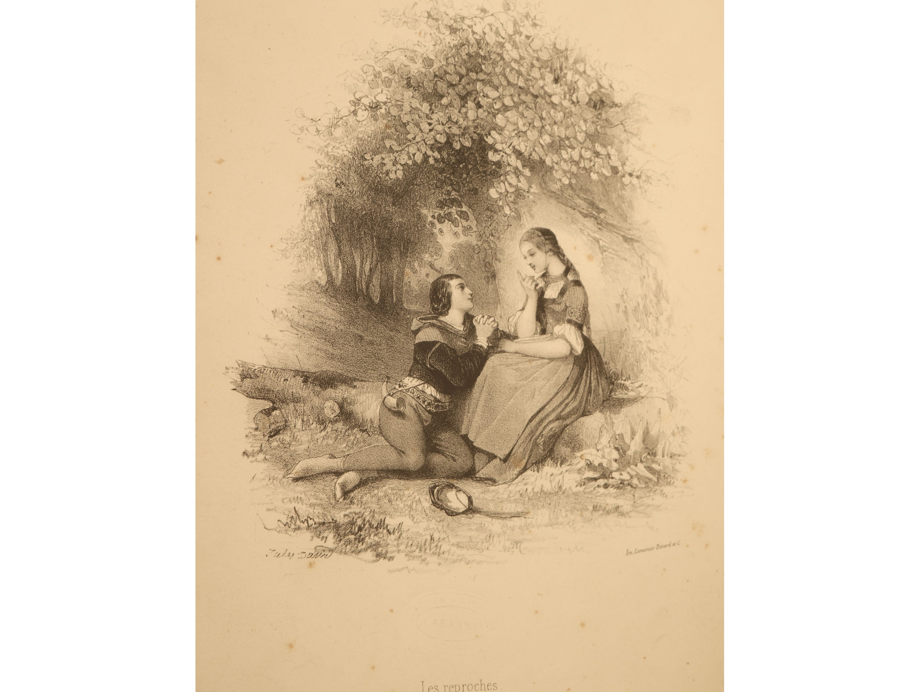 Scuola Francese del XIX/XX Secolo - Scene galanti, coppia di litografie