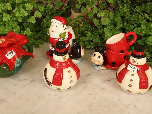 Assortment of small ceramic Christmas gifts