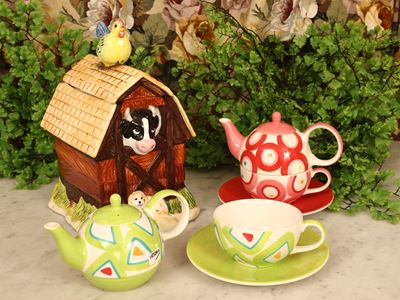 Accessori in ceramica, scatola a foggia di casetta