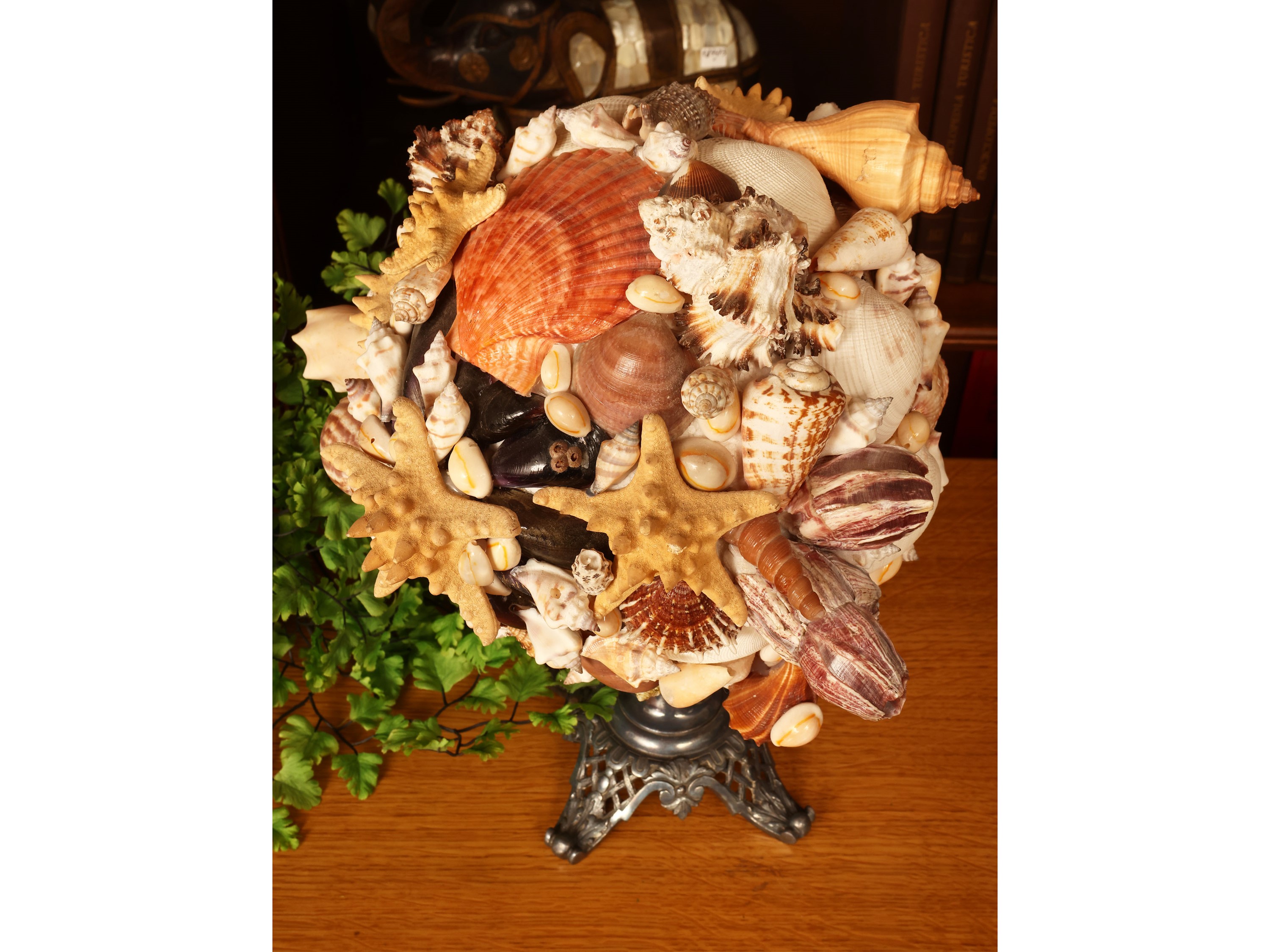 Sfera decorativa in conchiglie, h cm 35