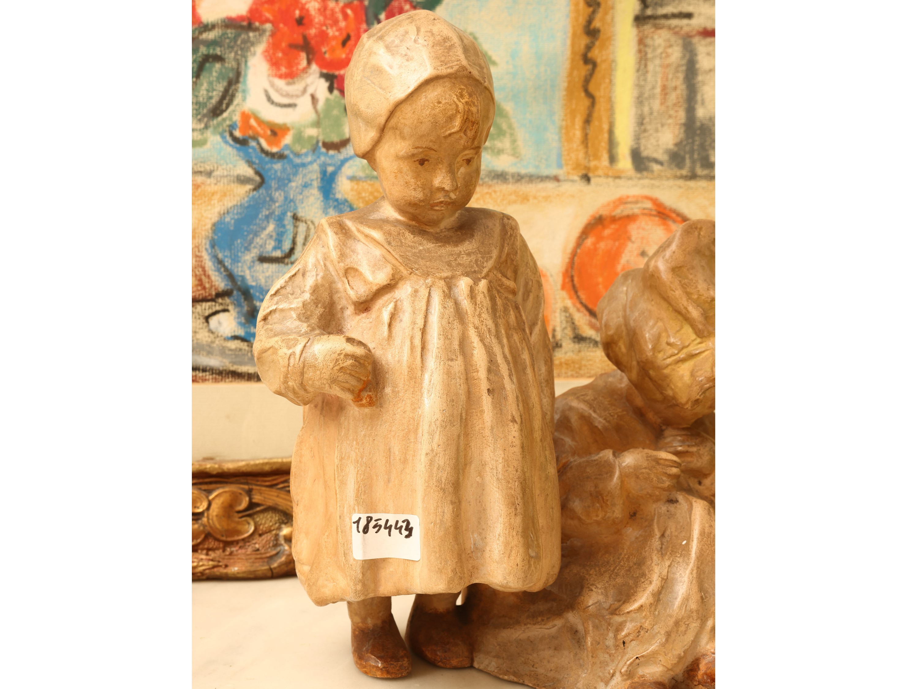 Manifattura di Signa, Gruppo in terracotta raffigurante due bambine