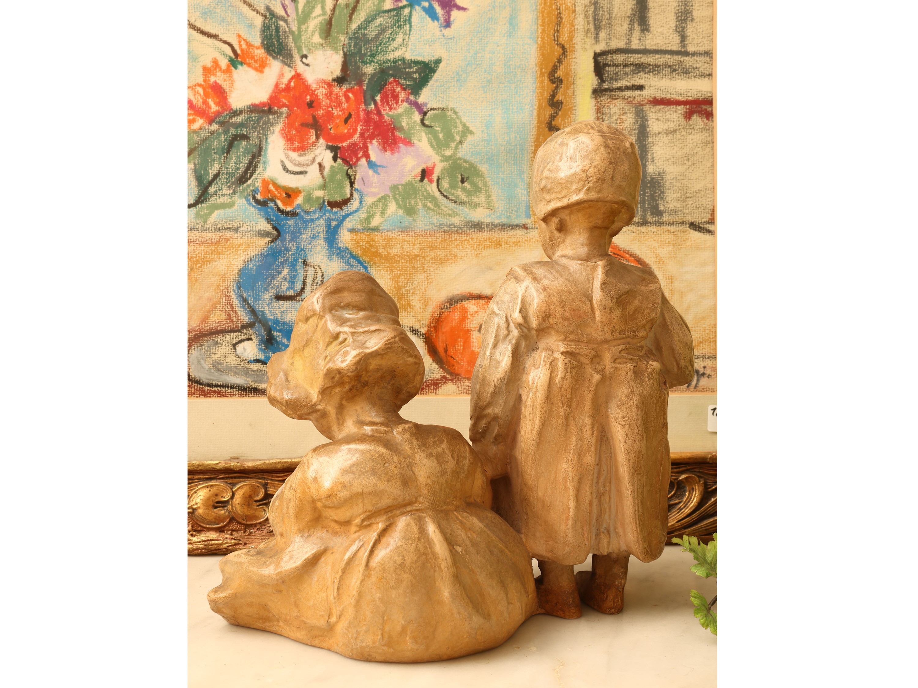 Manifattura di Signa, Gruppo in terracotta raffigurante due bambine