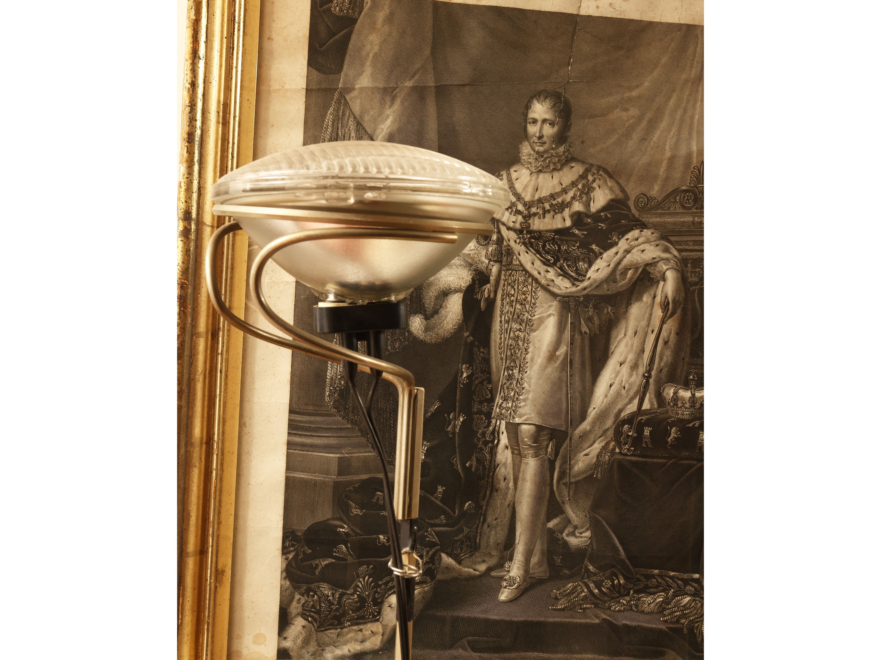 Achille e Pier Giacomo Castiglioni, Lampada da terra Toio, metallo laccato nero e stelo cromato, ...