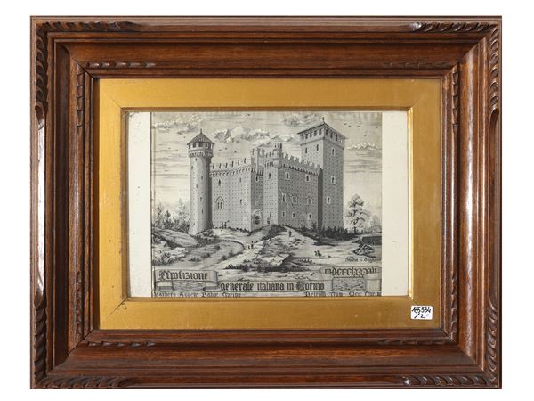 Mountain landscape – View of the fortress of Turin’s medieval quarter 