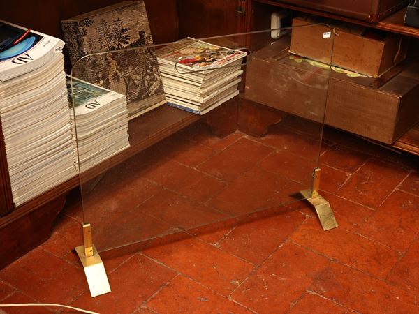 Parafuoco in vetro trasparente