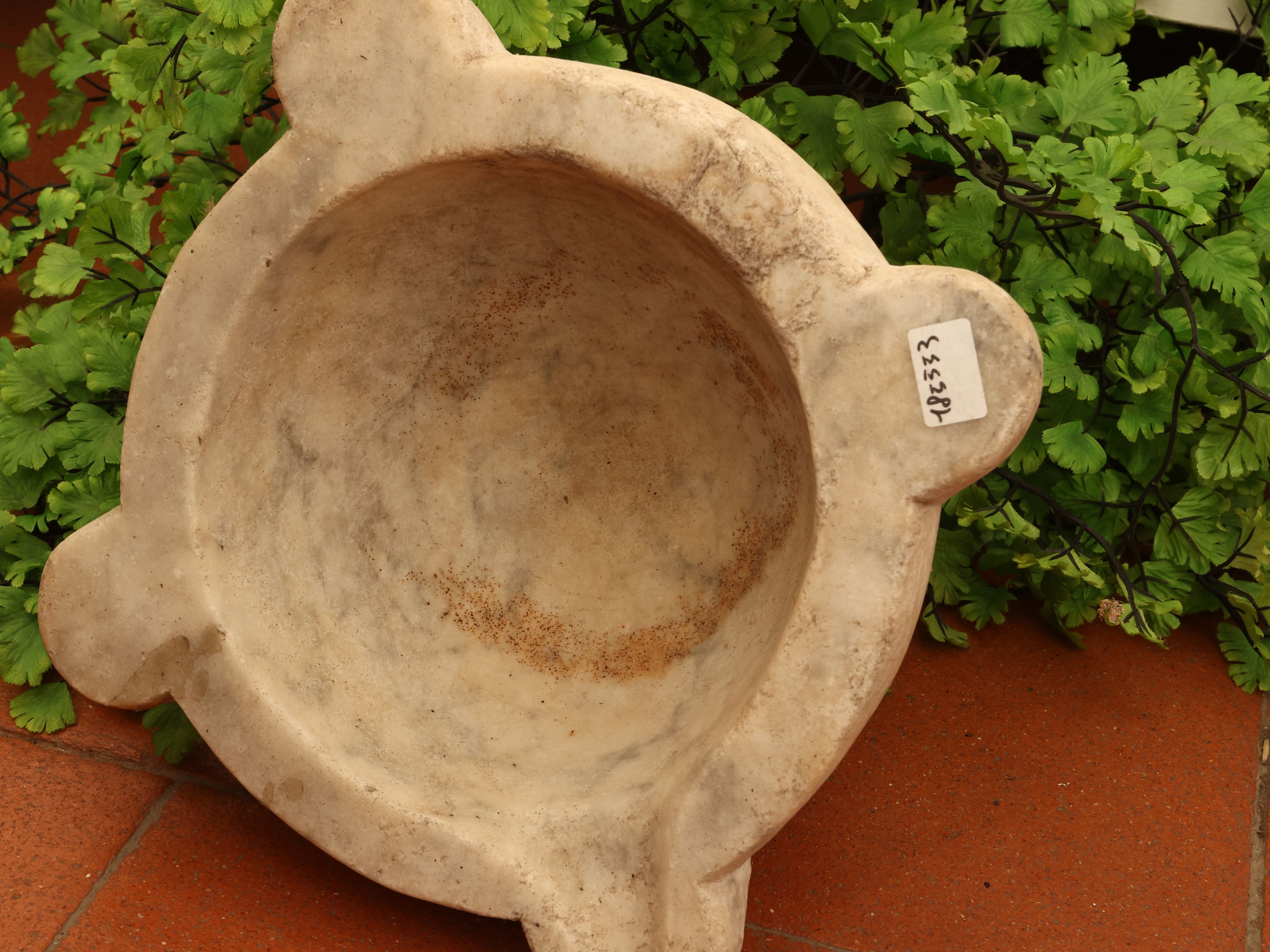 Mortario in marmo bianco, XIX secolo