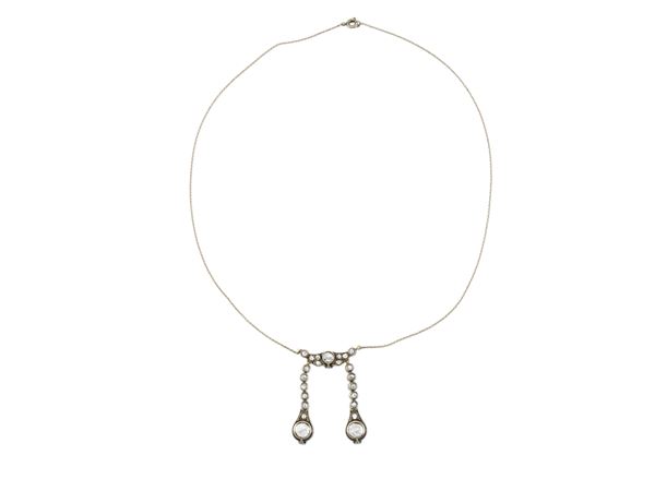 Collana in argento diamanti  (fine secolo XIX)  - Asta Gioielli e Orologi - Maison Bibelot - Casa d'Aste Firenze - Milano