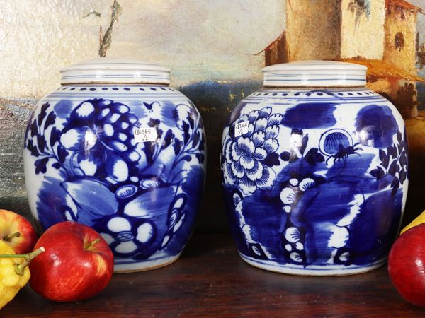 Pair of Chinese porcelain ginger potiche