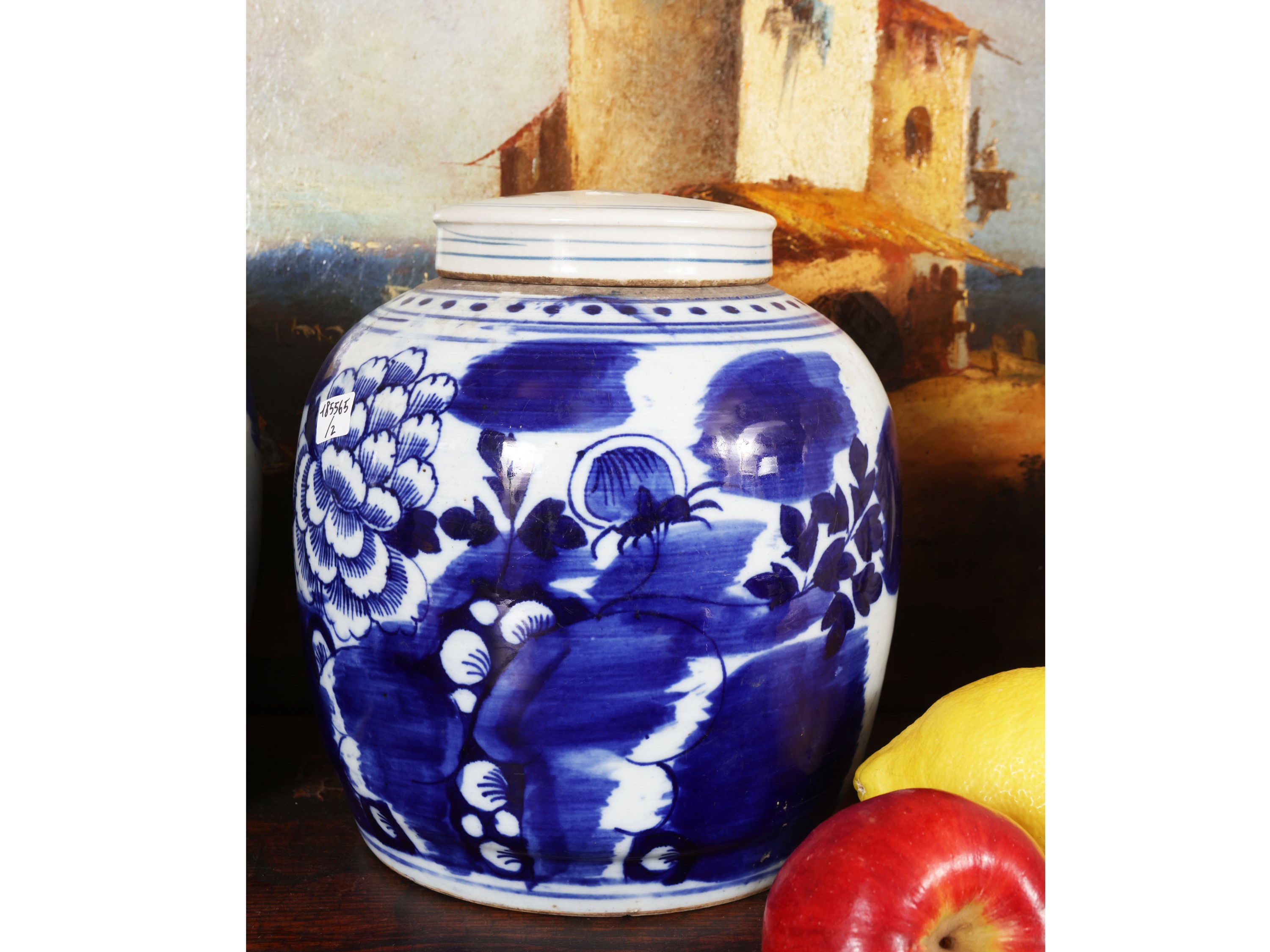 Coppia di potiche da zenzero, porcellana cinese, decorazione monocroma blu, XIX/XX secolo
