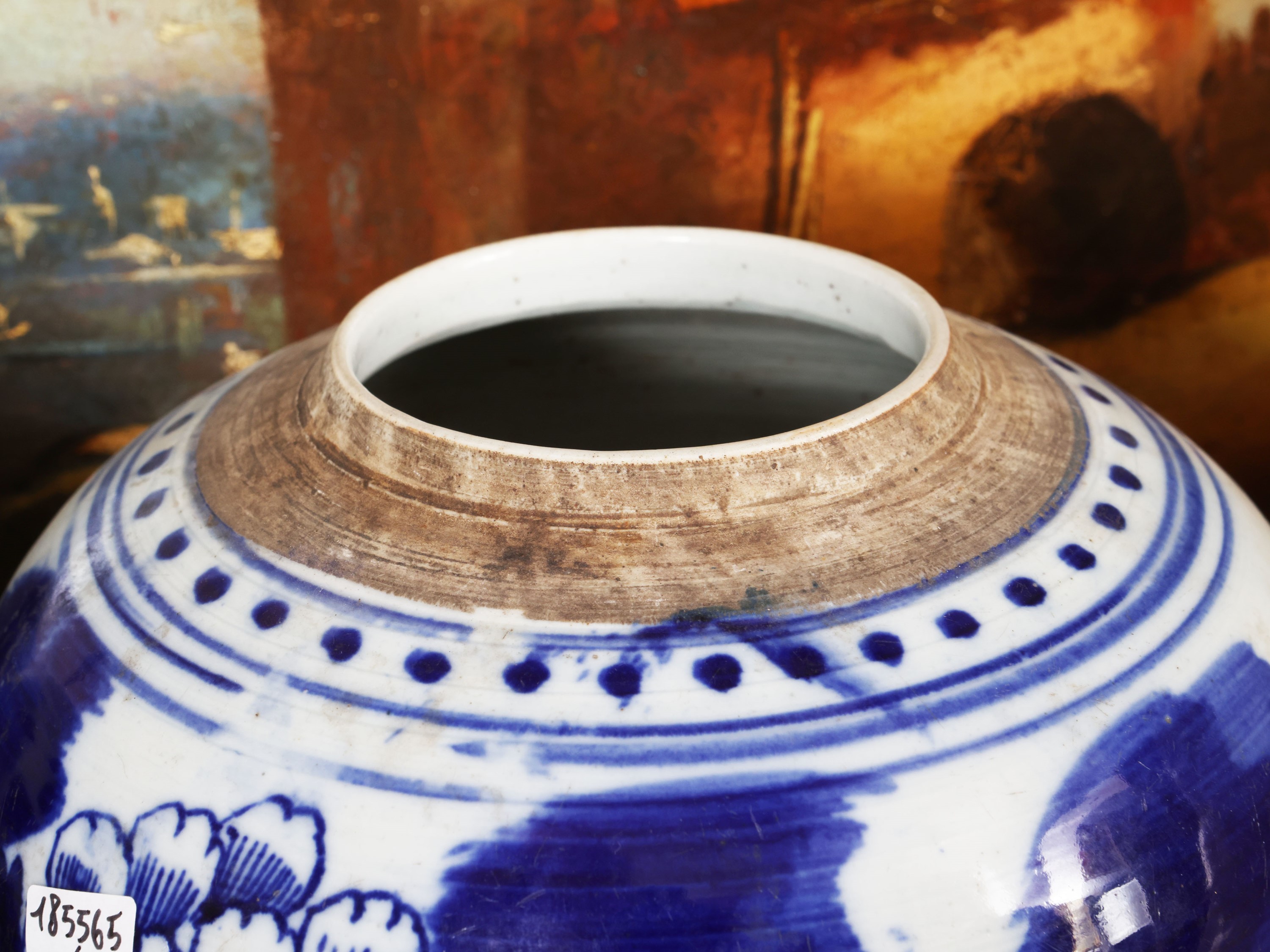 Coppia di potiche da zenzero, porcellana cinese, decorazione monocroma blu, XIX/XX secolo