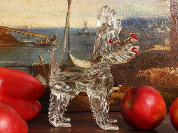 Figura in vetro soffiato incolore, Venini