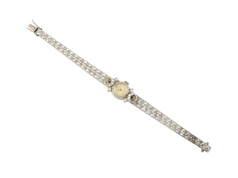 Orologio per signora in oro bianco e diamanti