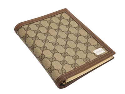 Gucci - Porta Rubrica in Tessuto Gg Marrone