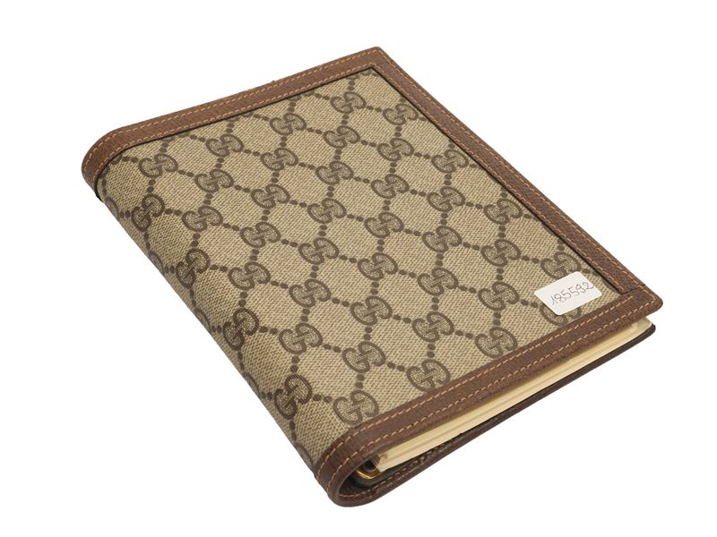 Gucci - Porta Rubrica in Tessuto Gg Marrone