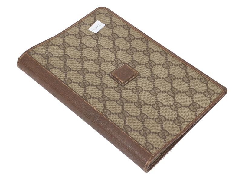 Gucci - Portadocumenti in Tessuto Gg Marrone