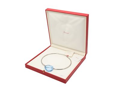 Baccarat - Collana Rigida con Pendente in Cristallo Azzurro