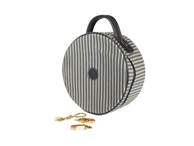 Fendi - Beauty Case in Tessuto a Righe Bianche e Blu