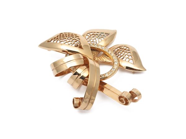Cascio - Brooch in golden tone metal