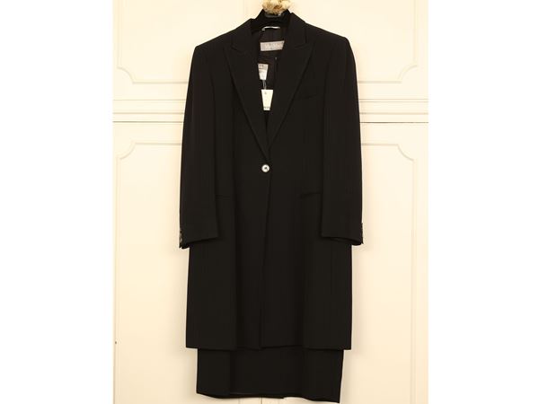 Max Mara - Completo gessato in cotone e viscosa