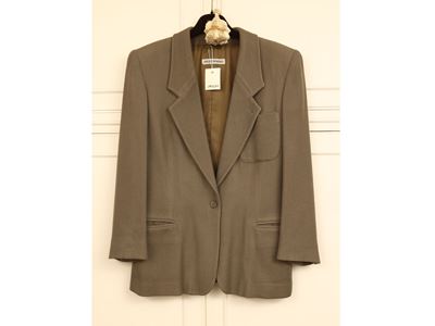 Emporio Armani - Giacca Beige in Lana e Viscosa