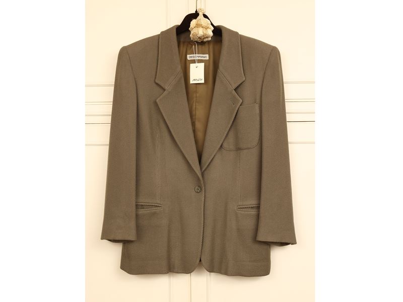 Emporio Armani - Giacca Beige in Lana e Viscosa