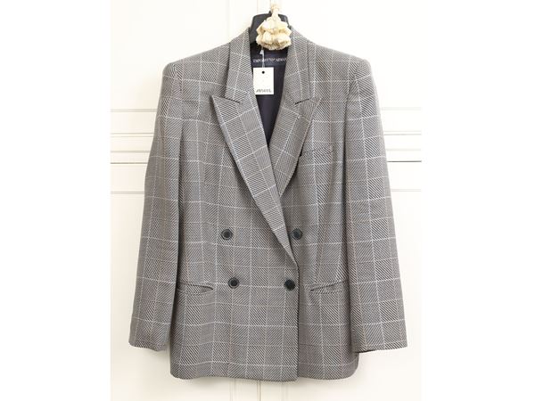 Emporio Armani - Giacca in pura lana vergine principe di Galles