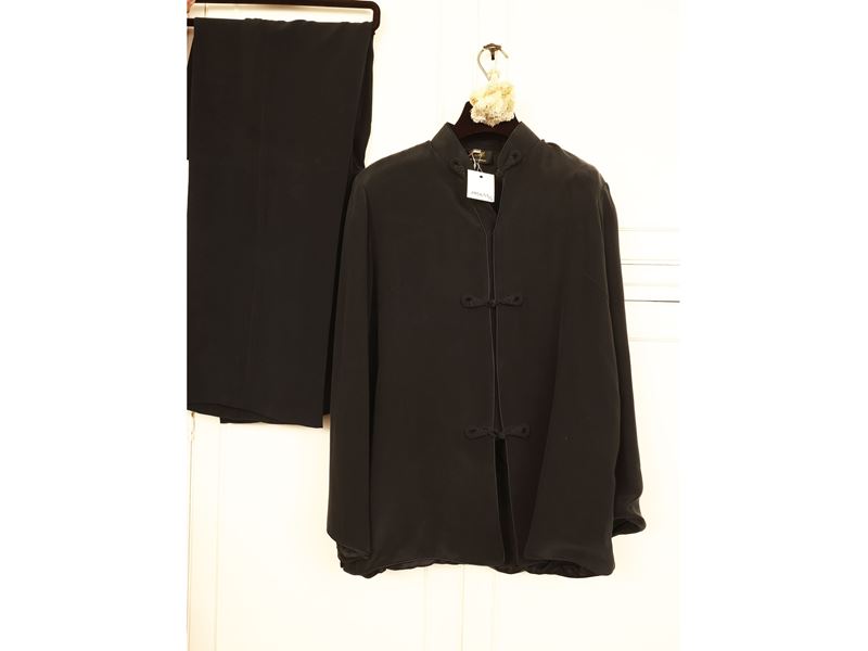 Completo Casual in Seta Nera