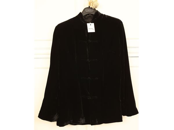 Completo casual in velluto nero