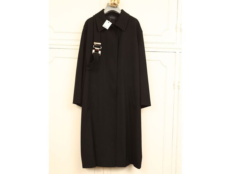 Gucci - Trench in cotone nero