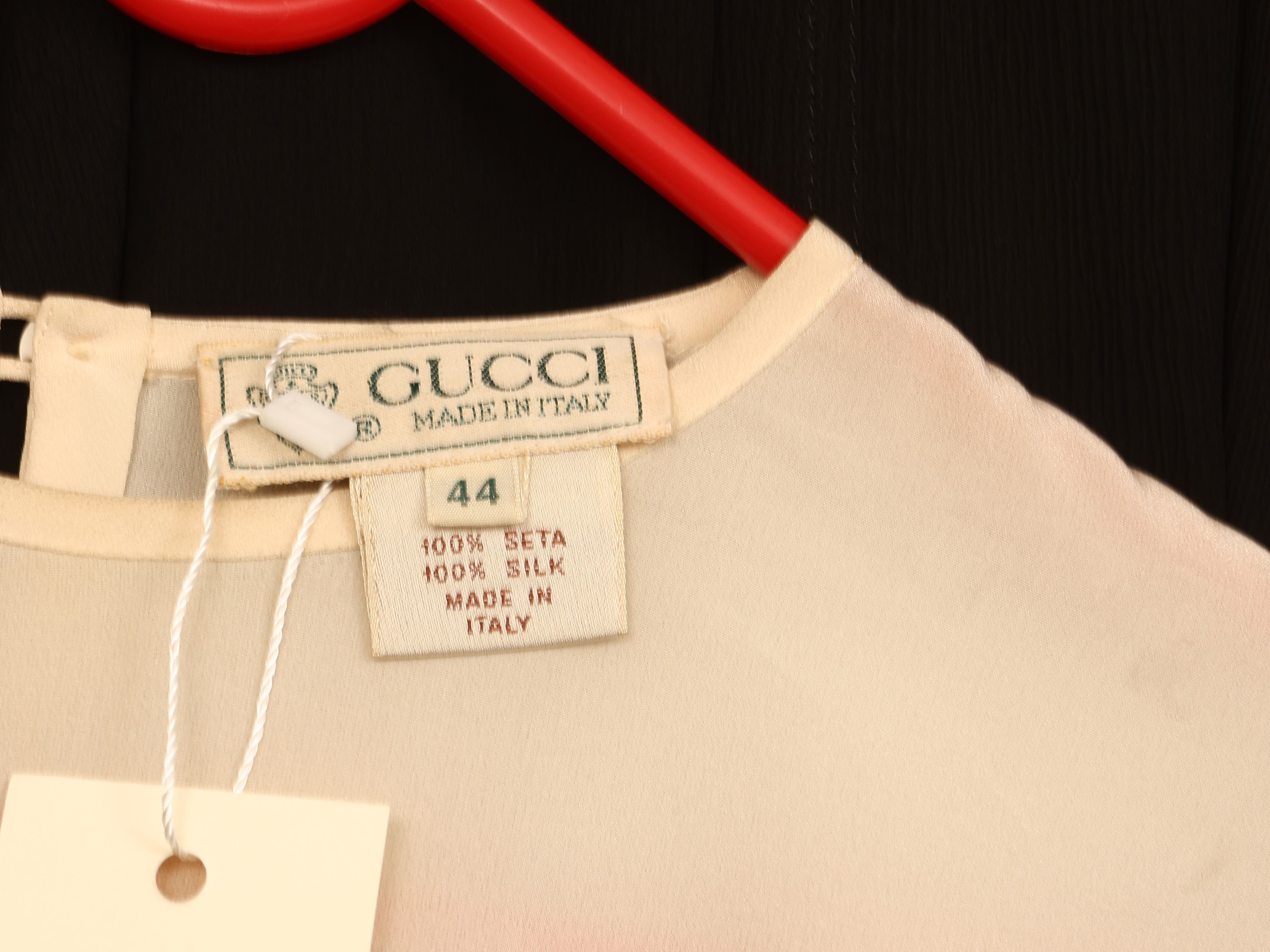 Gucci - Blusa in seta panna
