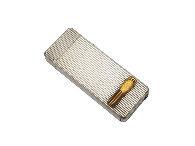 Gucci - Accendino in metallo argentato