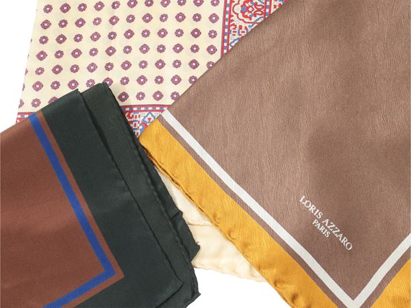 Tre foulard pochette da uomo in seta