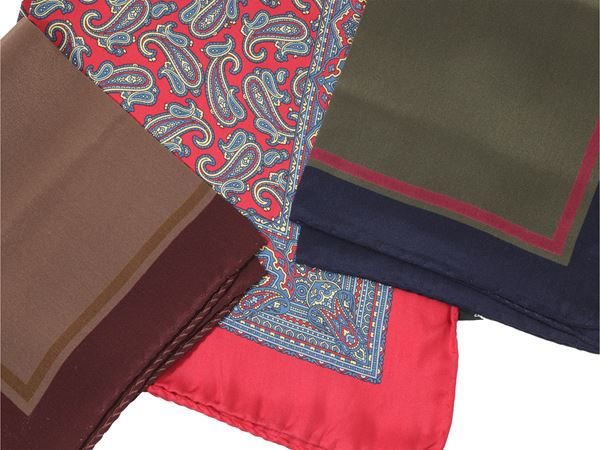 Tre foulard pochette da uomo in seta