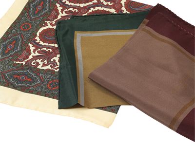 Tre Foulard Pochette da Uomo in Seta
