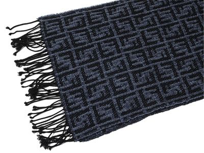 Fendi - Sciarpa Grigia e Nera con Loghi