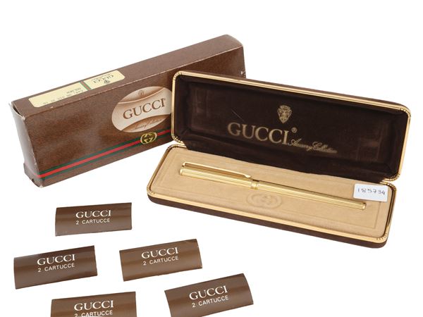 Gucci - Penna stilo in metallo dorato  - Asta Guccimania - Maison Bibelot - Casa d'Aste Firenze - Milano