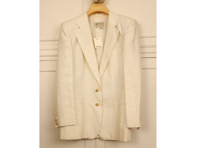 Gucci - Giacca in lino bianca