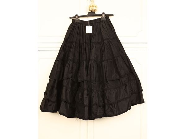 Luisa Spagnoli - Gonna a balze in taffeta nero