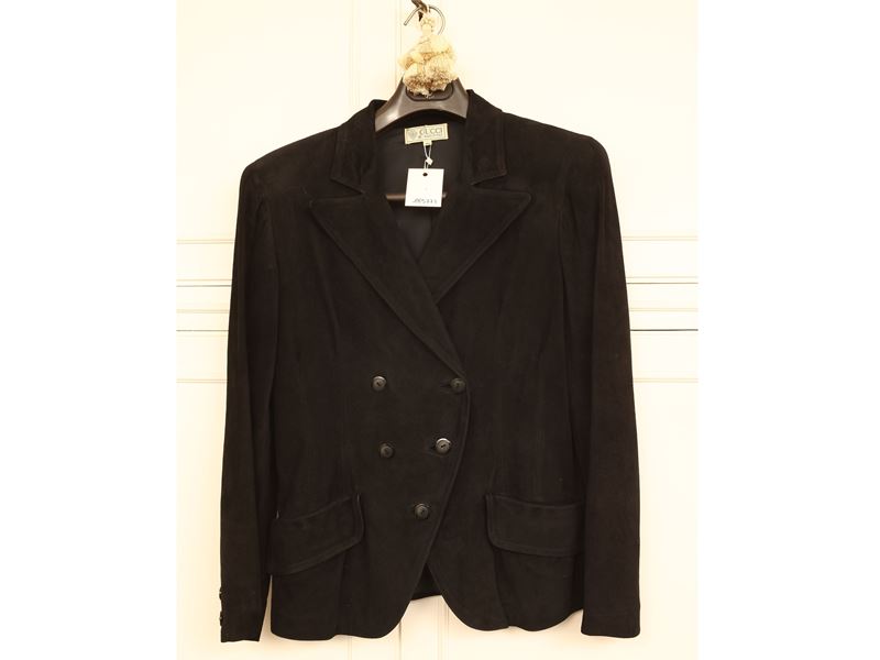Gucci - Giacca scamosciata nera