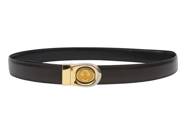 Gucci - Cintura in pelle nera  - Asta Guccimania - Maison Bibelot - Casa d'Aste Firenze - Milano