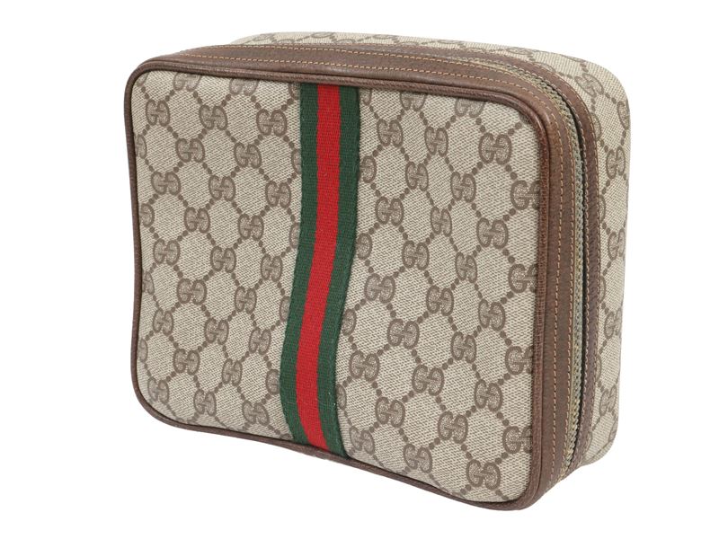 Gucci - Necessaire in Tessuto Gg Marrone