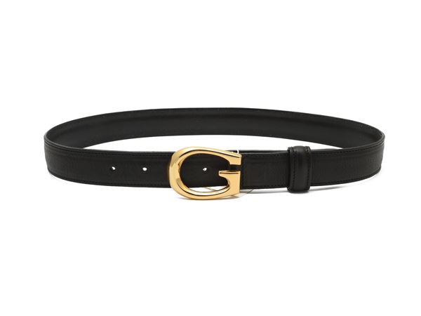 Gucci - Cintura in pelle nera  - Asta Guccimania - Maison Bibelot - Casa d'Aste Firenze - Milano