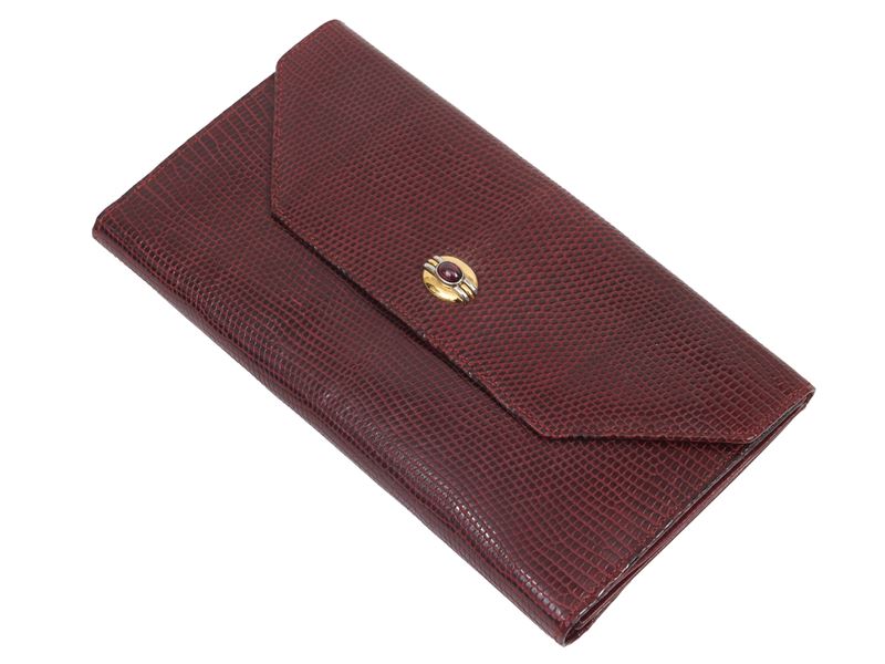 Gucci - Portafoglio in lucertola bordeaux