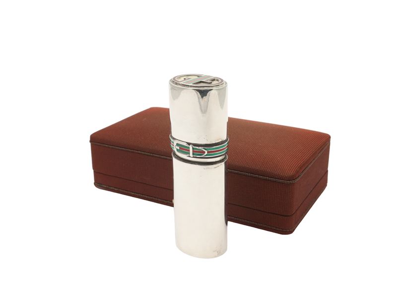 Gucci - Portaprofumo cilindrico in argento 925