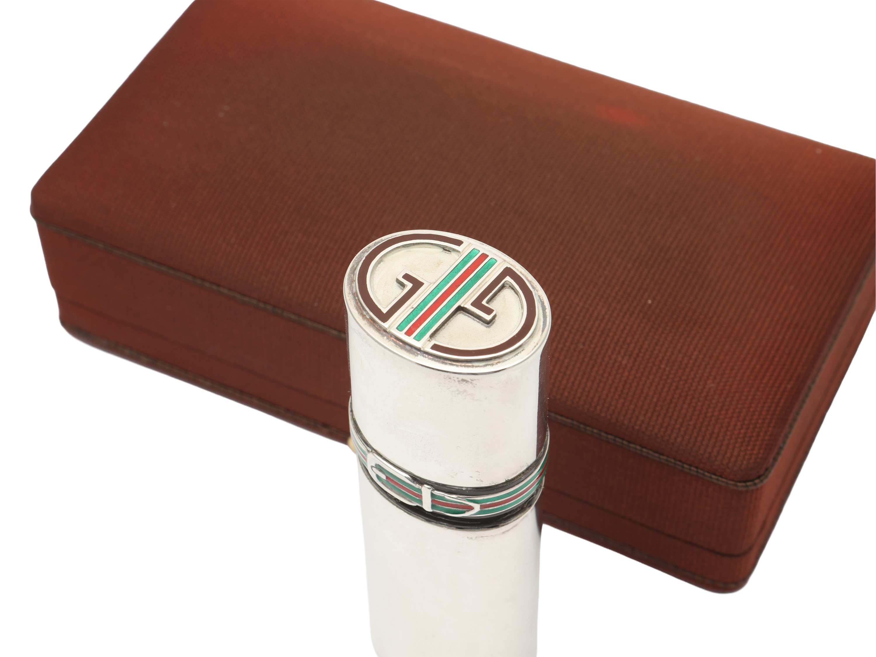 Gucci - Portaprofumo cilindrico in argento 925