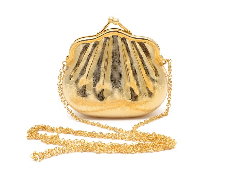 Gucci - Borsetta Minaudiere in Metallo Dorato con Loghi