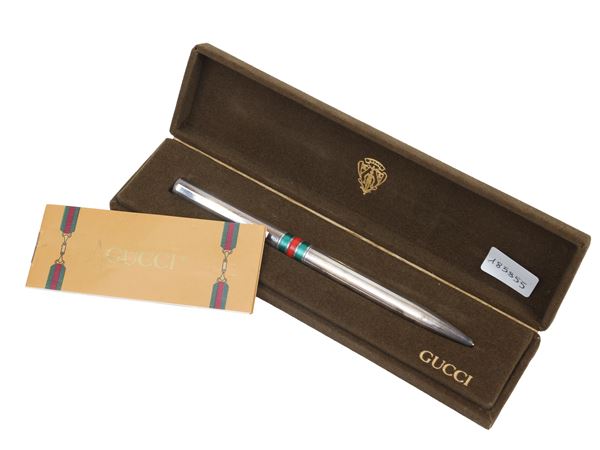 Gucci - Silver ballpoint pen  - Auction Guccimania - Maison Bibelot - Casa d'Aste Firenze - Milano