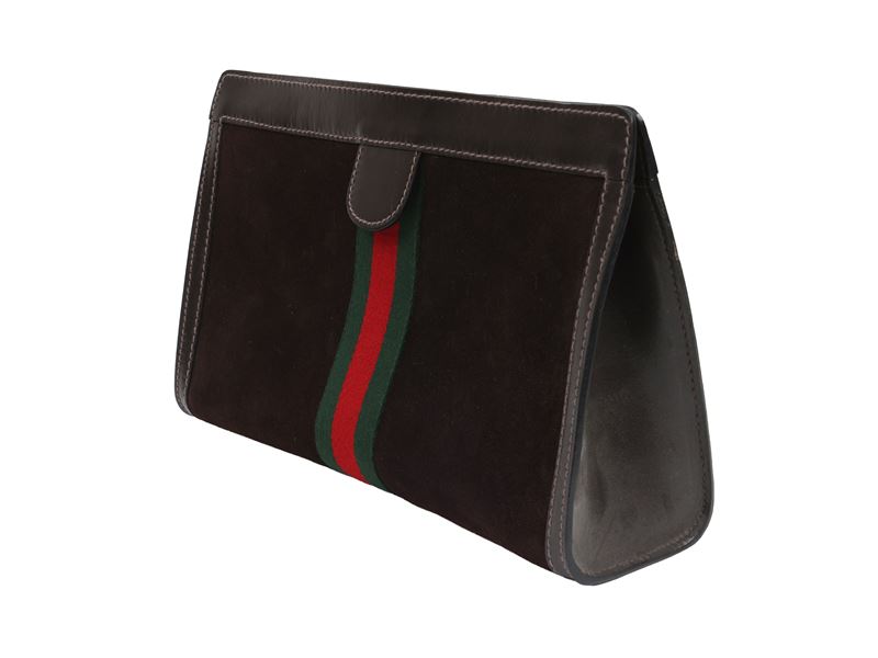 Gucci Parfums - Grande trousse in suede marrone